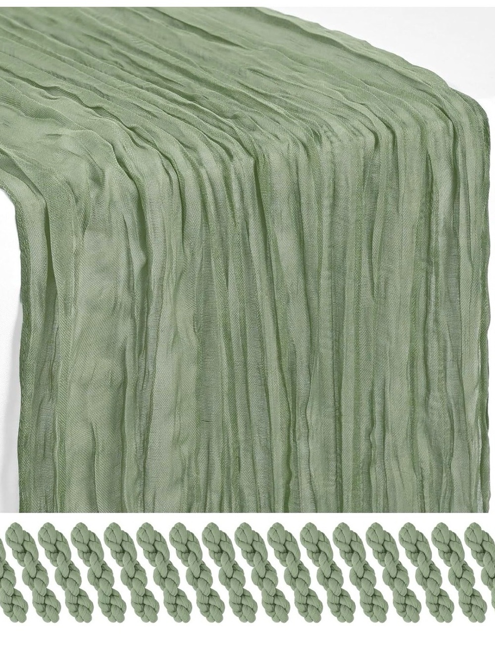 20 Cheesecloth Table Runner New 17.7 inch X 9 feet long in Sage Green